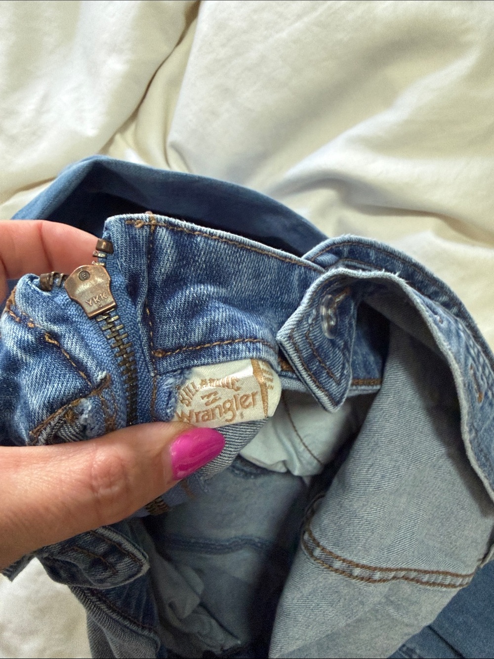Wrangler Light Blue Denim Overalls with Zippered Bib - Picture 2 of 3
